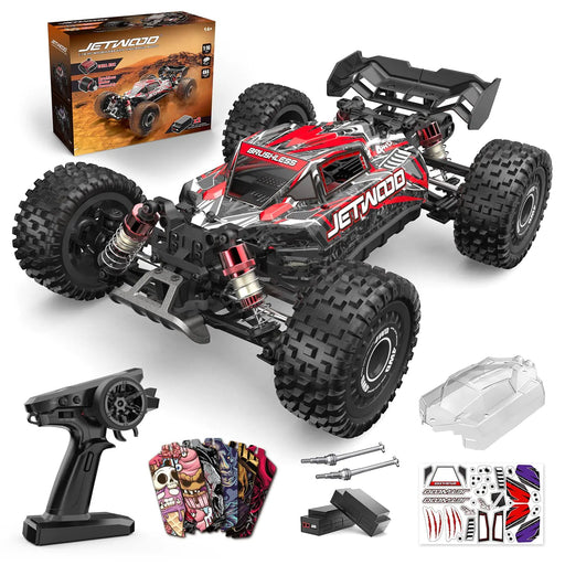 Jetwood x Hyper go 1/16 Fast Brushless RC Cars for Adults Max 42 mph High Speed Remote Control Car for Boys Electric All Terrain RTR RC Buggy Hobby Grade RC Truck JC16EP with 2 Lipo - Gadgetmanic