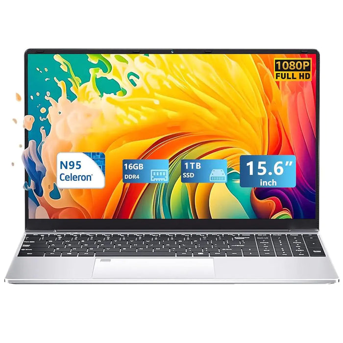 15.6Inch Gaming Laptop Laptops N95 (Up to 3.4GHz) Processor Lap top 16GB Notebook Computer 1TB SSD Traditional Computers FHD IPS 180 Angle Opening Backlit Keyboard Fingerprint Unlock Netbook
