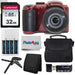 Kodak PIXPRO AZ255 Digital Camera (Red) Point & Shoot Camera Case 32GB SD Memory Card Rechargeable Batteries & Charger USB Card Reader Table Tripod Accessories - Gadgetmanic