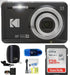 Kodak Pixpro FZ55 Digital Camera (Black) Bundle Includes: SanDisk 128GB Memory Card Hard Shell Camera Case SD Card Reader and More (6 Items) - Gadgetmanic