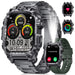LIGE Military Smart Watch for Men(LED Flashlight) 2.01" Rugged Smartwatch 100+ Sports Fitness Tracker Watch 700mAh Long Battery/Bluetooth Call/Sleep/IP68 Smart Watch for Android iPhone Compatible - Gadgetmanic