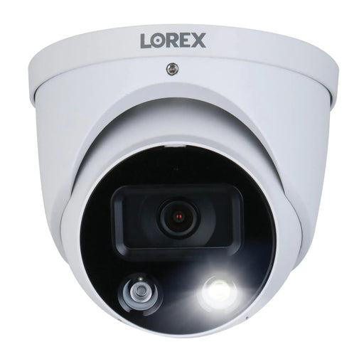 Lorex E893DD-E Indoor/Outdoor 4K Ultra HD Smart Deterrence IP Dome Camera with Smart Motion Detection Plus 150ft Night Vision CNV 2.8mm F2.0 IP67 Audio White Camera Only (M.Refurbished) - Gadgetmanic