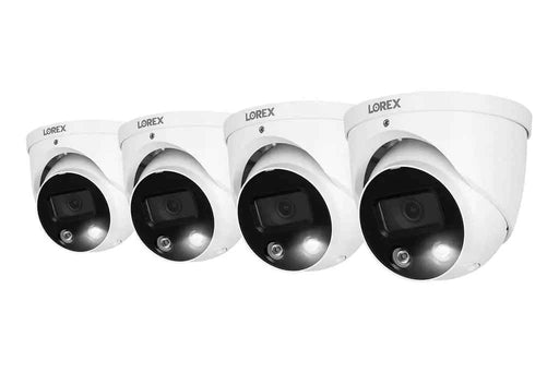 Lorex E893DD Indoor/Outdoor 4K Ultra HD Smart Deterrence IP Dome Camera with Smart Motion Detection Plus 150ft Night Vision CNV 2.8mm F2.0 IP67 Audio White 4PK Camera Only (M.) (Renewed) - Gadgetmanic