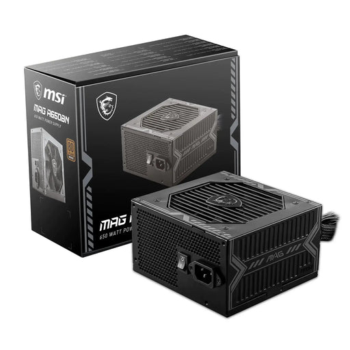 MSI MAG A650BN Gaming Power Supply - 80 Plus Bronze Certified 650W - Compact Size - ATX PSU (Renewed) (Renewed) - Gadgetmanic