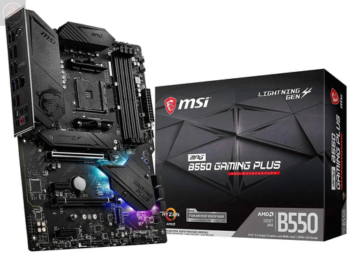 MSI MPG B550 Gaming Plus Computer Gaming Motherboard (AMD AM4 Ryzen 5000 & 3000 Series DDR4 PCIe 4.0 SATA 6Gb/s M.2 USB 3.2 Gen 2 HDMI/DP ATX) AMD PC Motherboards (Renewed) - Gadgetmanic