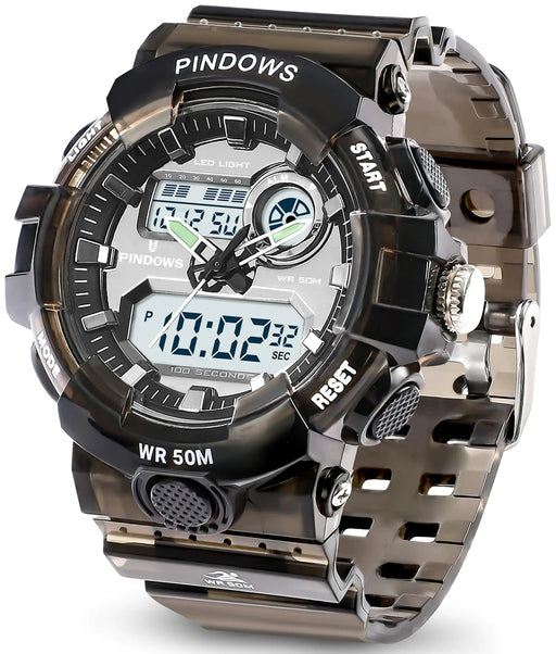 PINIDOUS Womens Watch for Women Teenagers Watch Digital Sports Watch7 Color LED Light Large Analog Digital Display Waterproof Watch with Alarm Stopwatch Hourly Chime Multi-Function Wrist Watches - Gadgetmanic