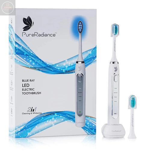 PureRadiance LED Whitening Electric Toothbrush – Waterproof Sonic Brush with 6 LED Lights for Whitening Soft Bristles Rechargeable Travel Case Included – Ideal Electric Toothbrush for Adults - Gadgetmanic