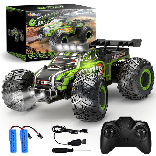 Remote Control Car Rc Cars for Boys Age 6-8 8-12 2.4Ghz All Terrain Rc Truck Toys with Headlights and Car Body Lights 20 KM/H Off Road Remote Control Monster Truck Ideal Gift for Kids 6 7 8 9 10+ - Gadgetmanic
