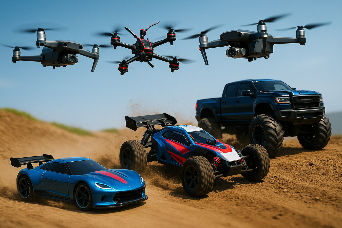 Remote control cars and drones