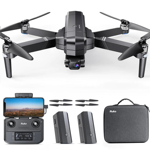 Ruko F11GIM2 Drones with Camera for Adults 4K 64Mins Flight Time Gimbal & EIS 4K Camera 9842ft Digital video Transmission GPS Auto-return Professional Quadcopter Level 6 Wind Resistance - Gadgetmanic
