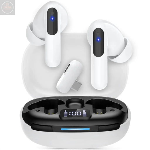 RYR 2.4GHz Wireless Gaming Earbuds Bluetooth 5.3 in-Ear Headphones Bass Stereo Gaming Earphones with Noise Cancelling Mic LED Display 36Hs Playtime for Meta Quest 3/2 PS5/4 VR Switch PC Phone - Gadgetmanic