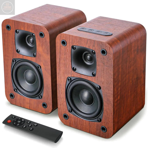 Saiyin Bluetooth Bookshelf Speakers Record Player Speakers with 3 Inch Woofer Powered Speakers with Optical/AUX/TV-ARC Input for Turntable PC and TV - Gadgetmanic