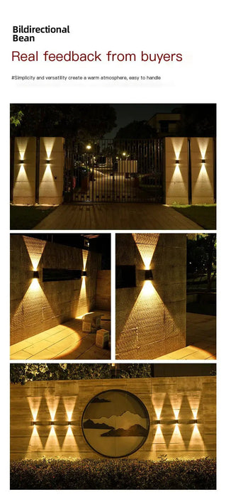 Solar Outdoor Wall Light - Modern Waterproof Landscape Lamp - Gadgetmanic