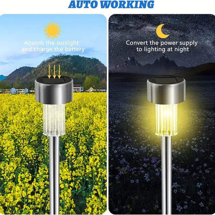Stainless Steel Solar Lawn Lamp for Outdoor Spaces - Gadgetmanic