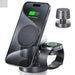 Wireless Phone Charger with Night Light: Foldable 3 in 1 Dock Fast Charging Station for iPhone & Airpods & Apple Watch Portable Wireless Chargers Compatible to Multiple Magsafe Devices - Gadgetmanic