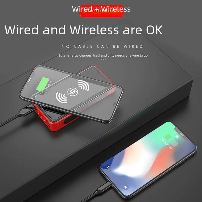 Wireless Solar Power Bank 30000mAh Outdoor Emergency - Gadgetmanic