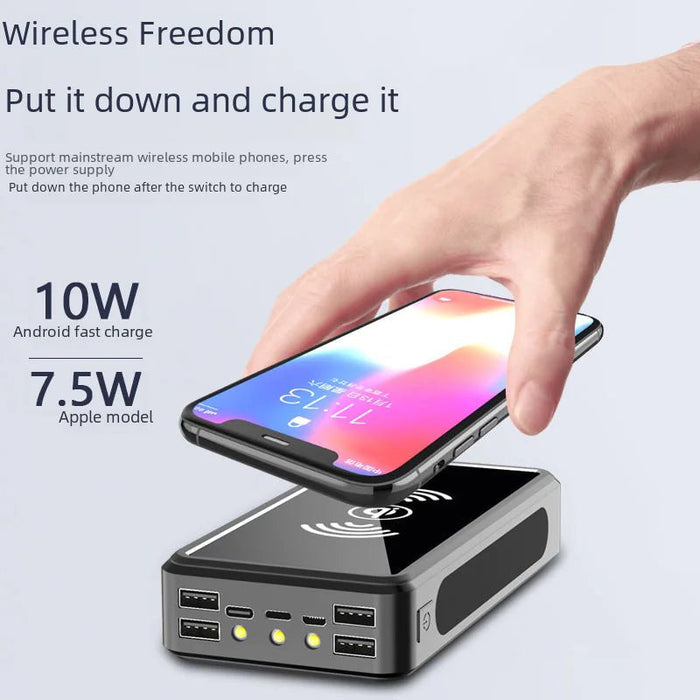 Wireless Solar Power Bank 30000mAh Outdoor Emergency - Gadgetmanic
