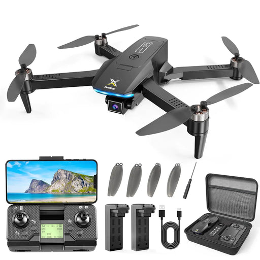 X-shop GPS Drone with 4K Camera for Adults Brushless Motor Foldable FPV RC Quadcopter with 10000 Feet Control Range Auto Return Follow Me Headless Mode 50 Mins Long Flight for Adults Beginner - Gadgetmanic